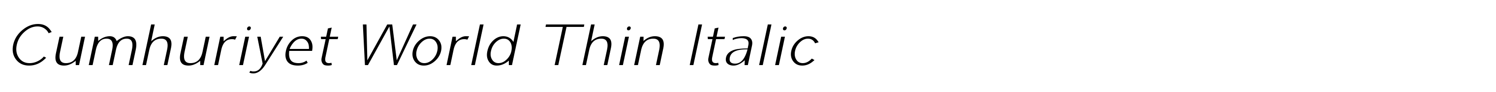 Cumhuriyet World Thin Italic